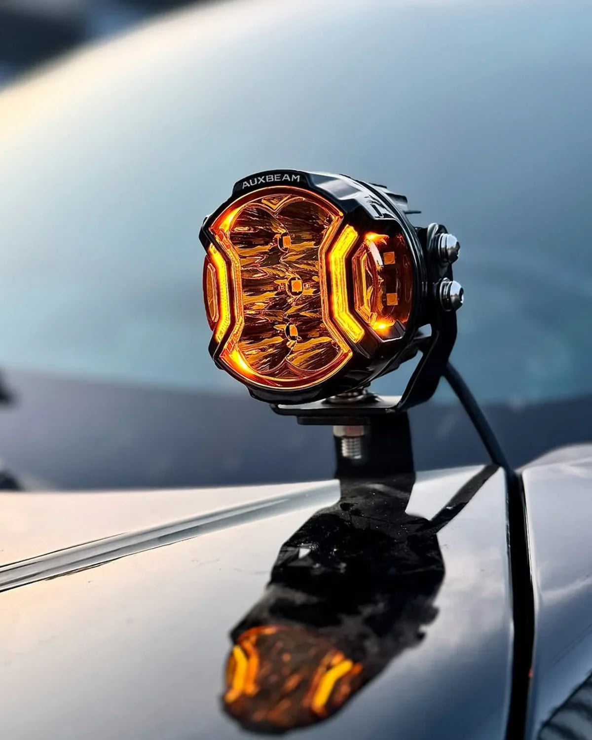 V-ULTRA Series 5 Inch LED Side Shooter Amber Pod Lights with Amber DRL