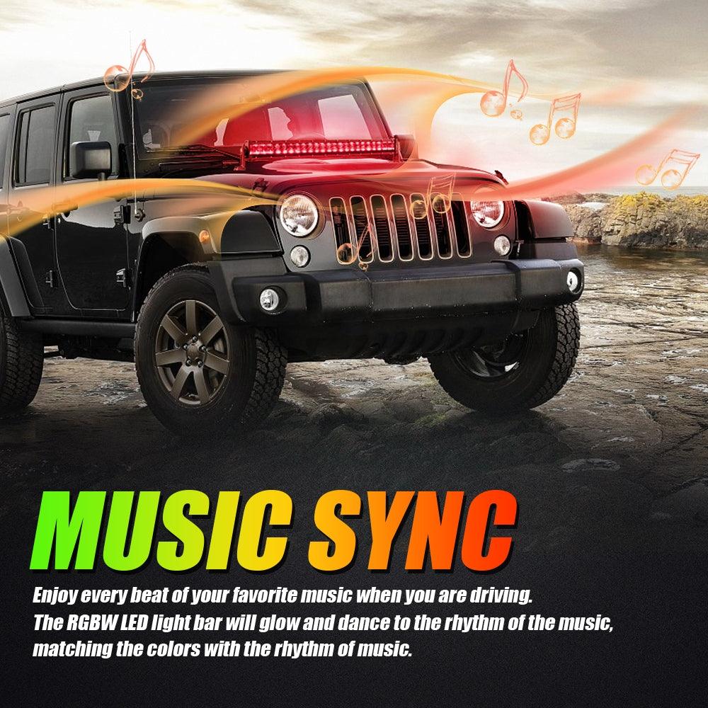 V-PRO RGBW LED Light Bar + RGB Rock Light Set Combo