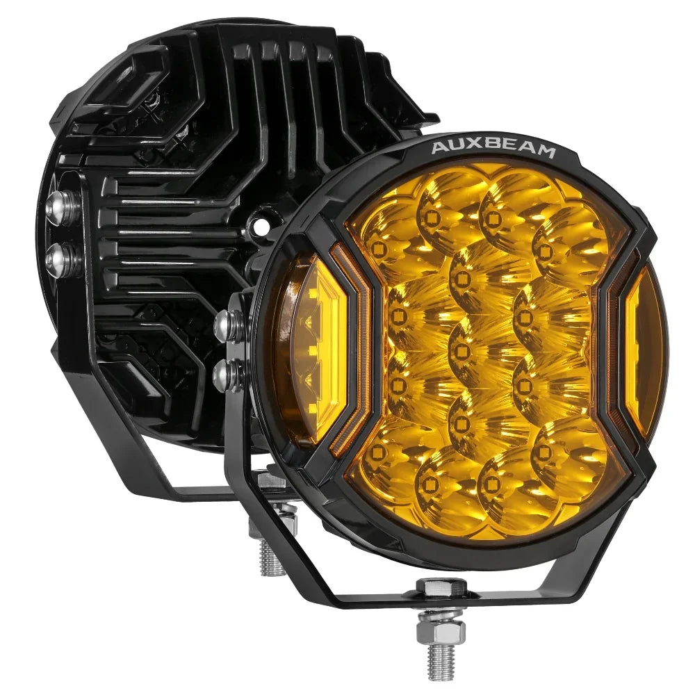 V-ULTRA Series 5 Inch LED Side Shooter Amber Pod Lights with Amber DRL