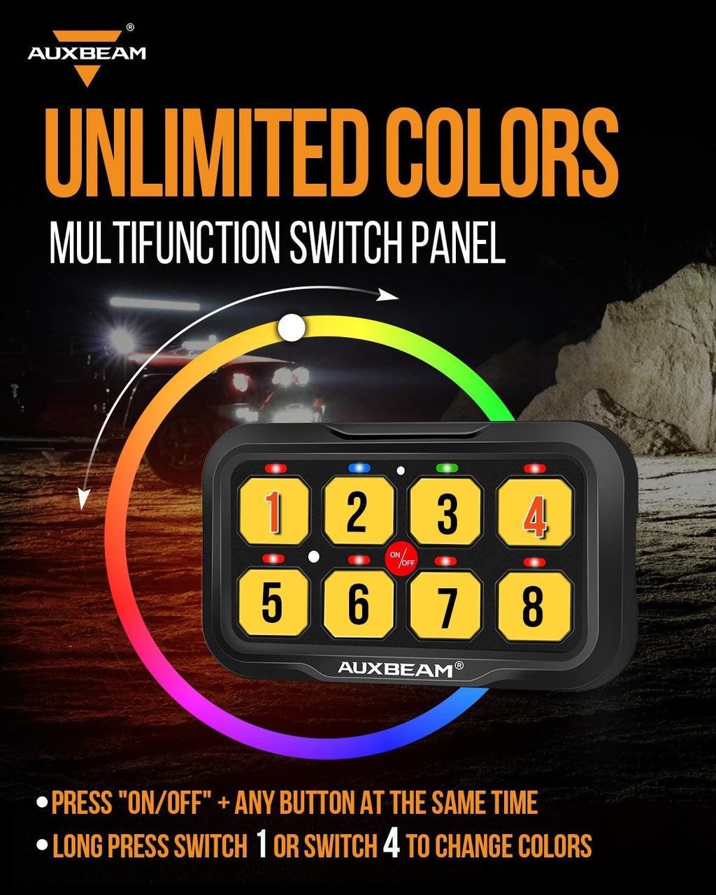 RGB Series LED Switch Panel — 6, 8 & 12 Gang