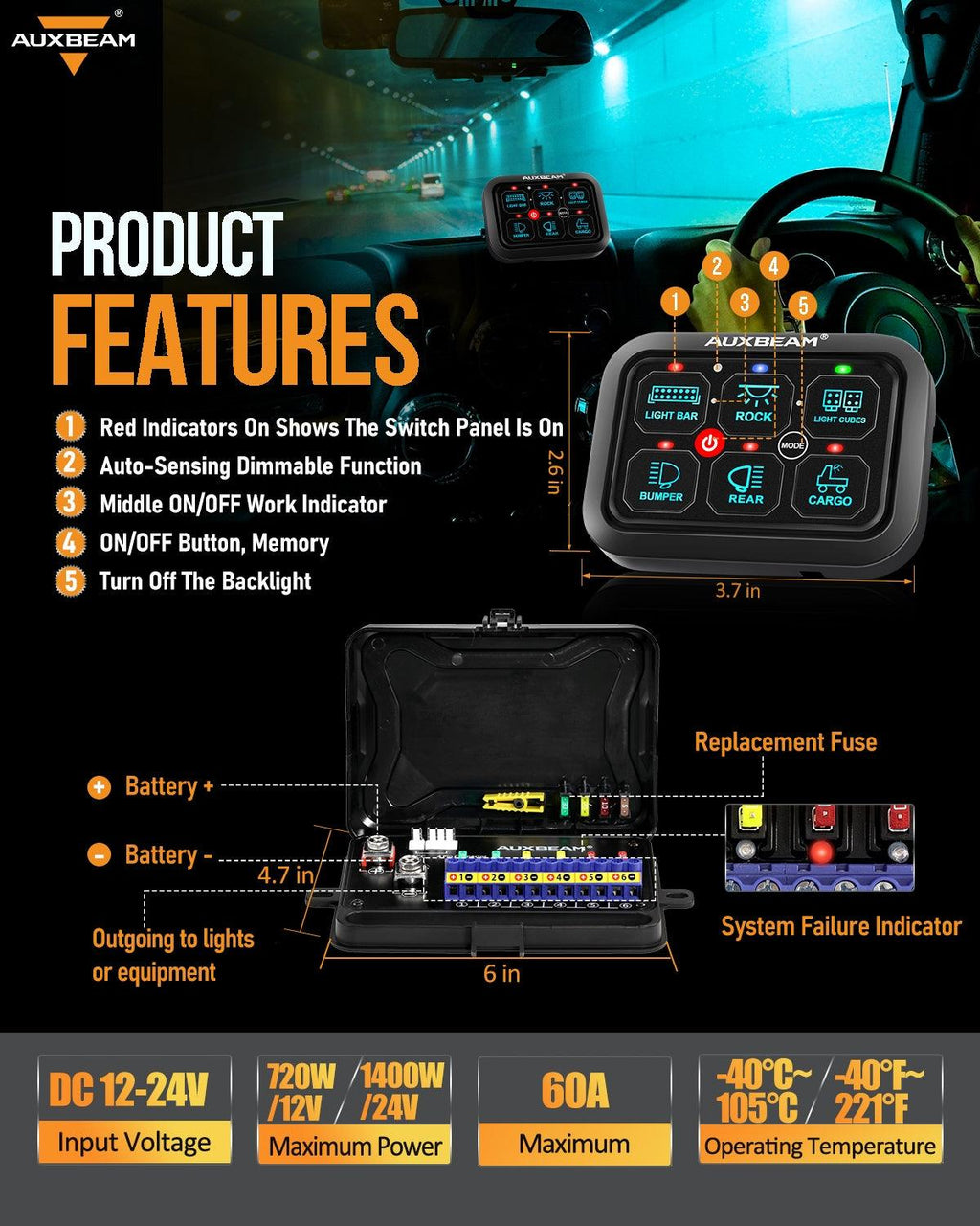 RGB Series LED Switch Panel — 6, 8 & 12 Gang