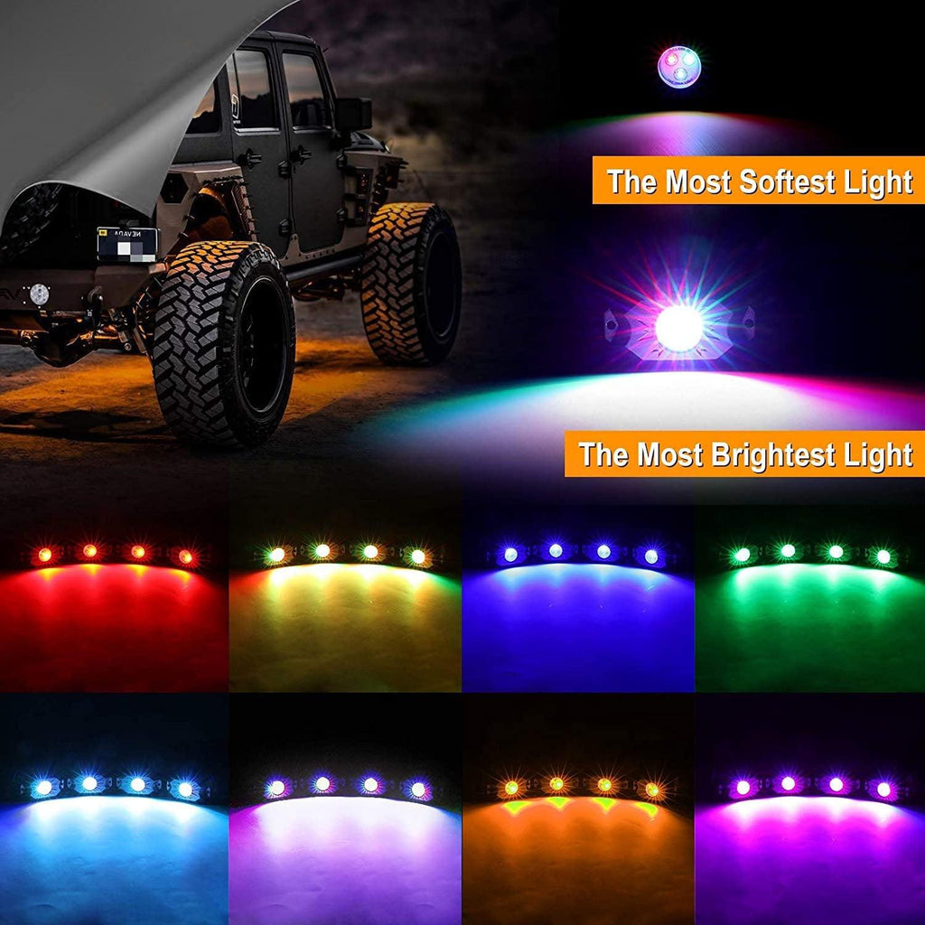 V-PRO RGBW LED Light Bar + RGB Rock Light Set Combo