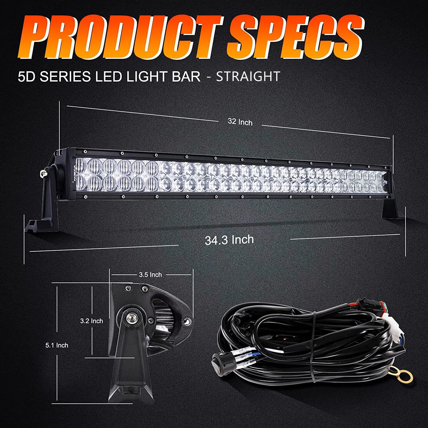 32 Inch 5D Series LED Light Bar & A-Pillar Bracket for Polaris RZR