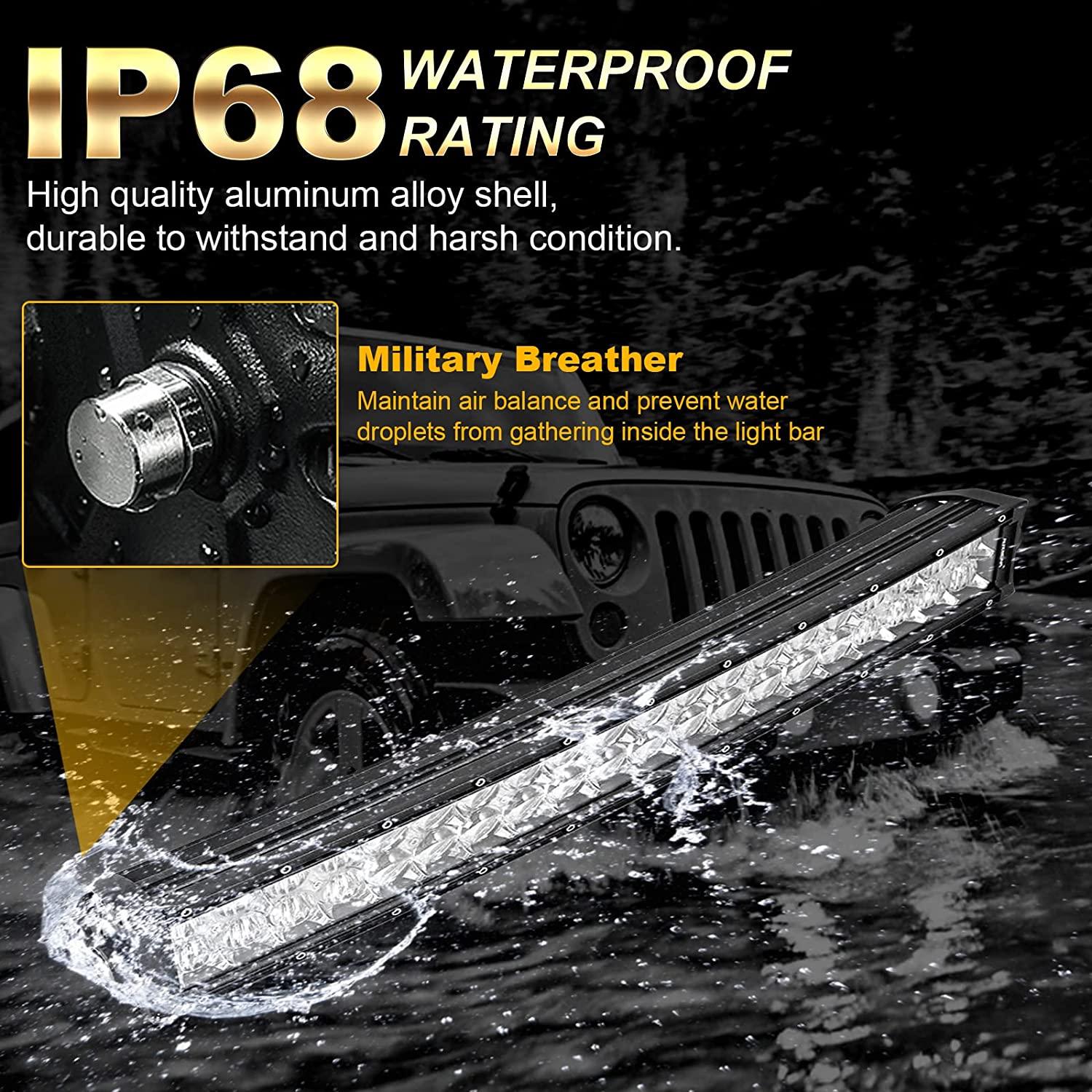 32 Inch 5D Series LED Light Bar & A-Pillar Bracket for Polaris RZR