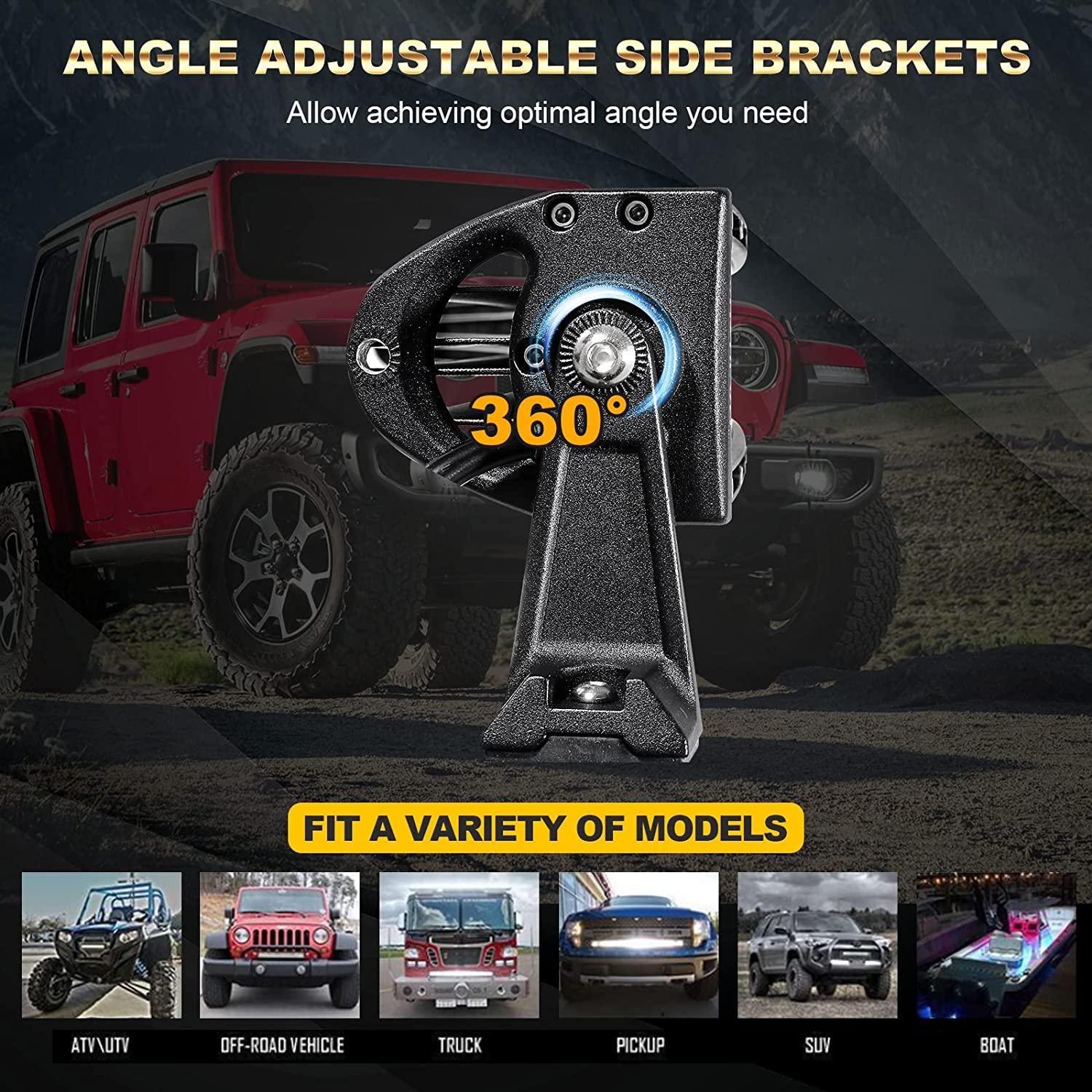 32 Inch 5D Series LED Light Bar & A-Pillar Bracket for Polaris RZR