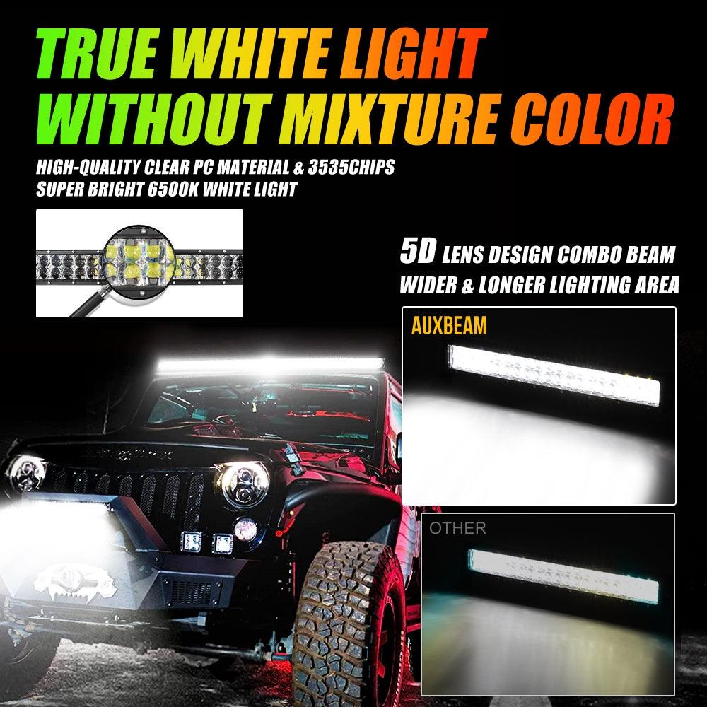 V-PRO RGBW LED Light Bar + RGB Rock Light Set Combo