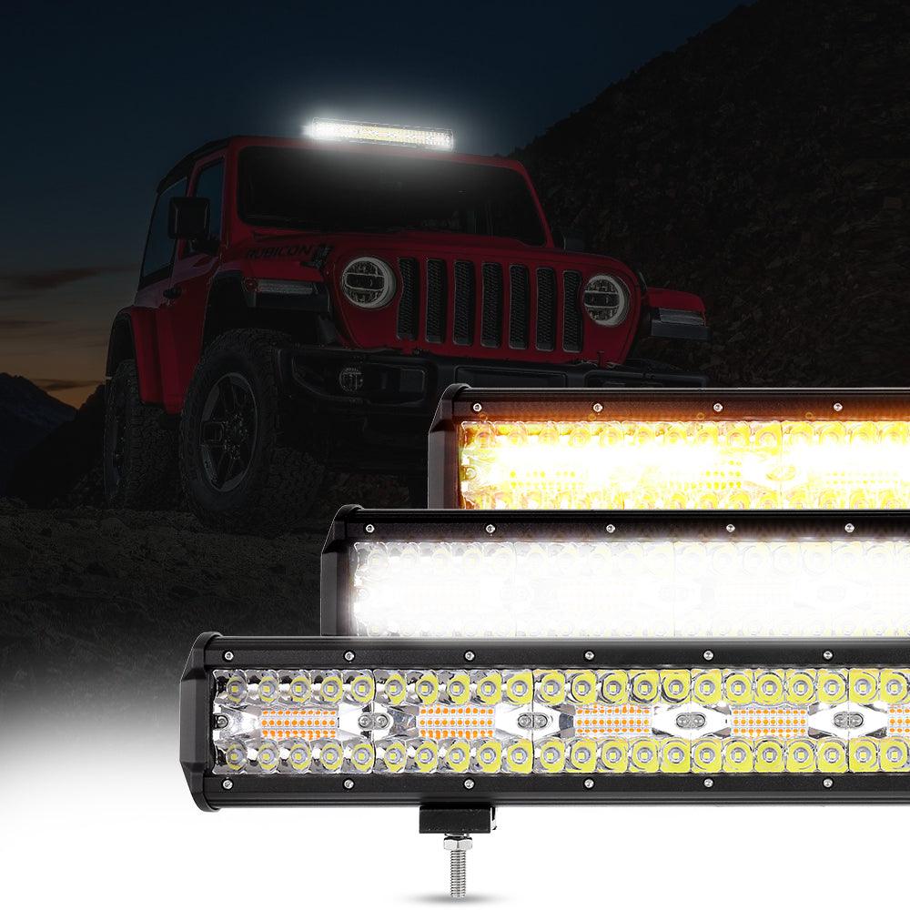 6 Modes White & Amber LED Light Bar (Small Sizes)