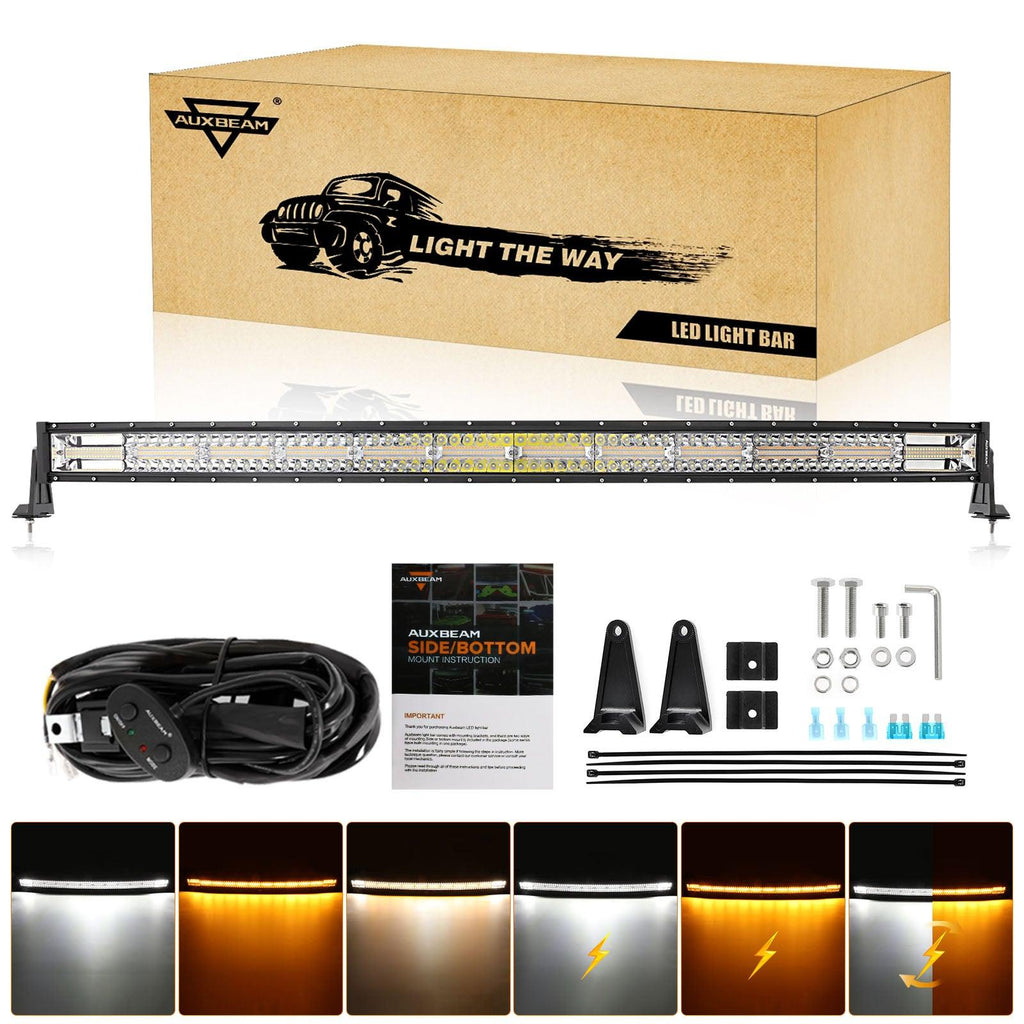 6 Modes White & Amber LED Light Bar (Large Sizes)