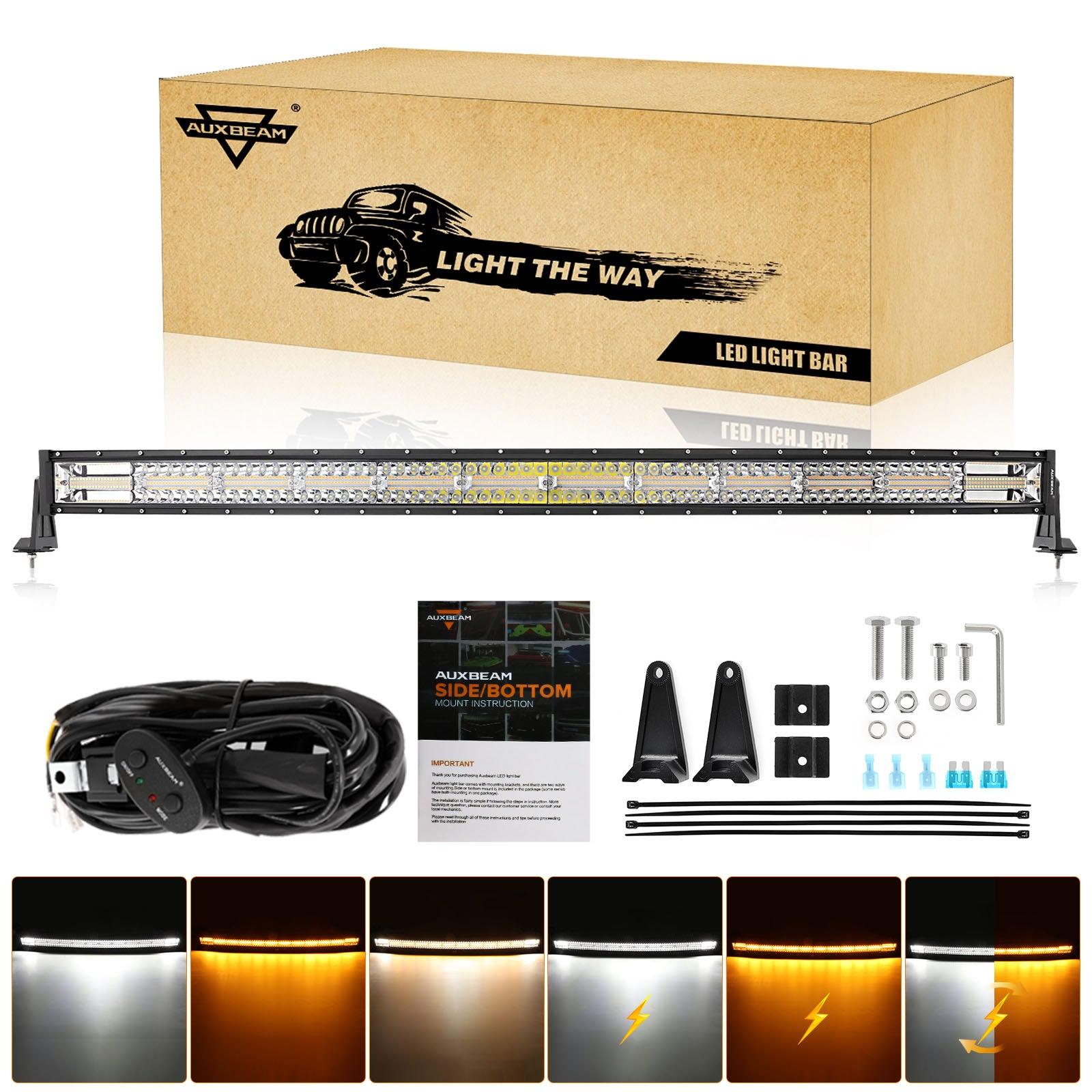6 Modes White & Amber LED Light Bar (Large Sizes)