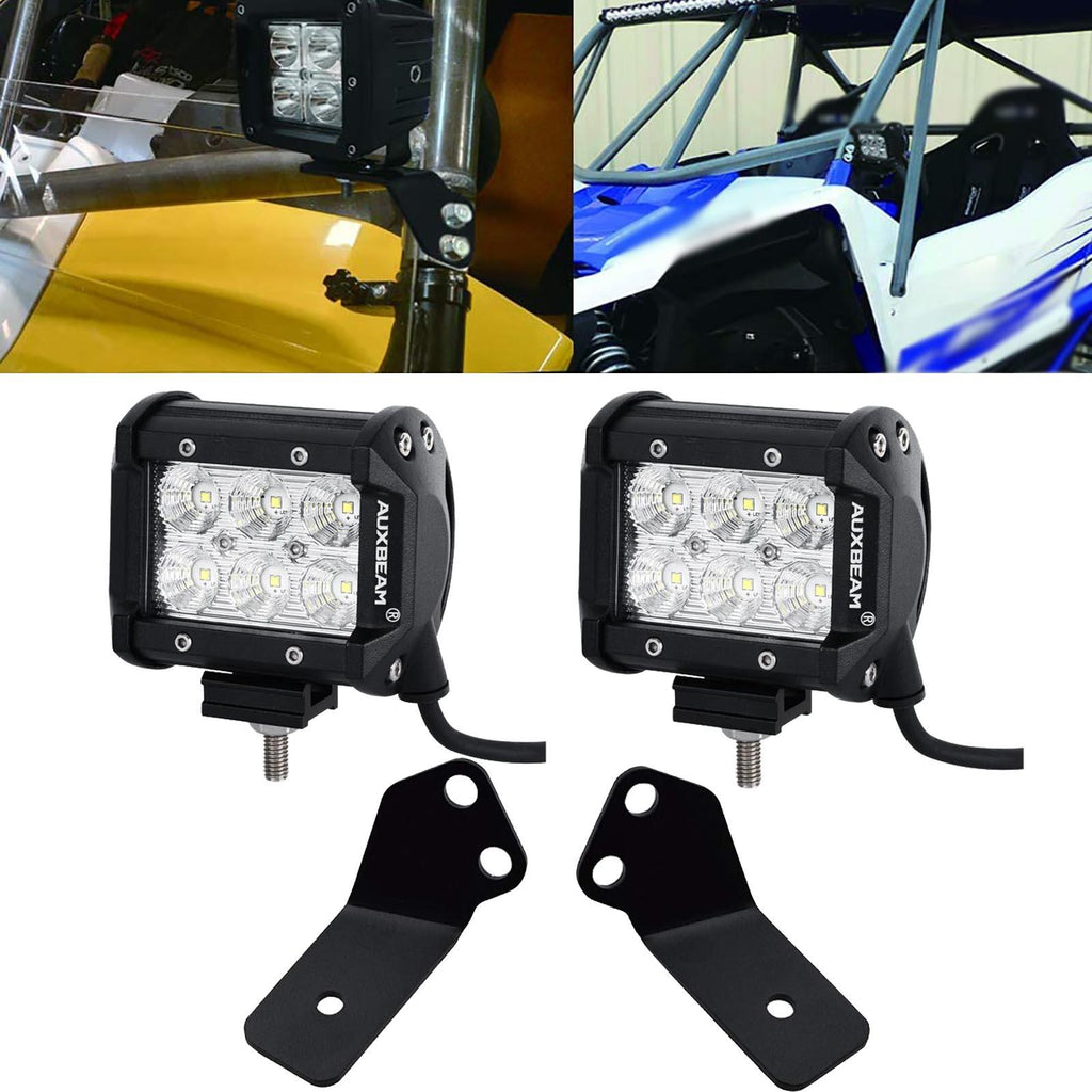 4 Inch LED Pod Lights & A-Pillar Bracket for Yamaha YXZ 1000R
