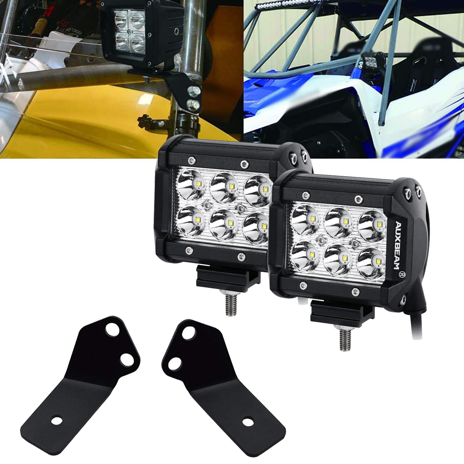 4 Inch LED Pod Lights & A-Pillar Bracket for Yamaha YXZ 1000R