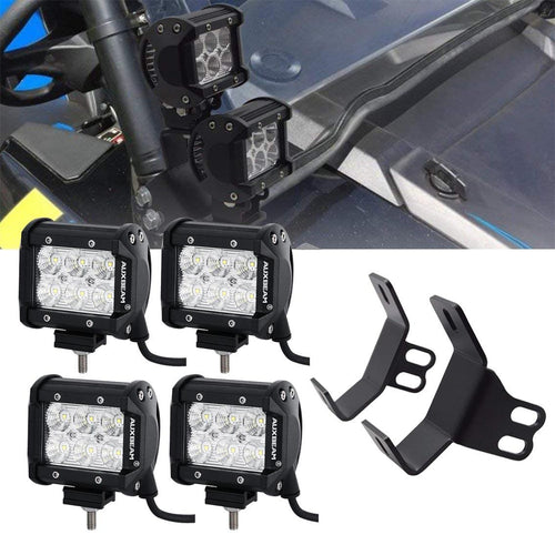 4 Inch LED Pod Lights & Pillar Bracket for Polaris RZR XP 1000 & RZR 900