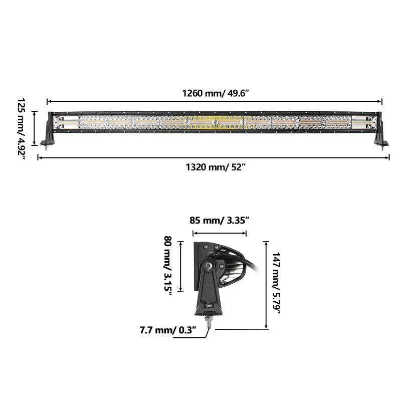6 Modes White & Amber LED Light Bar (Large Sizes)
