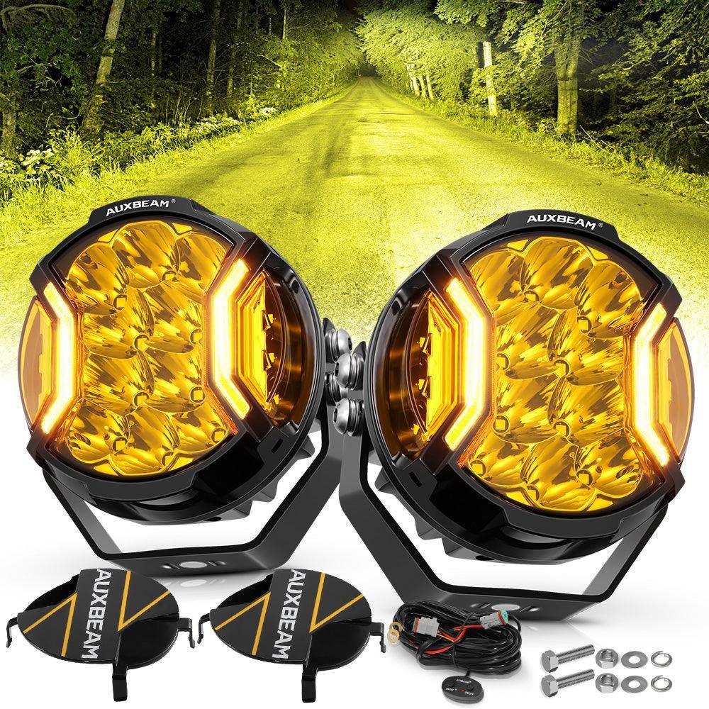 V-ULTRA Series 5 Inch LED Side Shooter Amber Pod Lights with Amber DRL