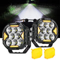CUBE-Z Series 4 Inch LED Pod Lights with White DRL & Amber Turn Signal