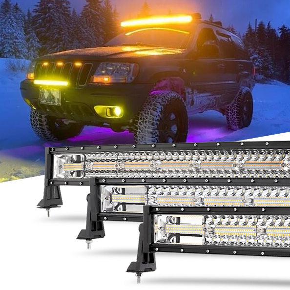 6 Modes White & Amber LED Light Bar (Large Sizes)